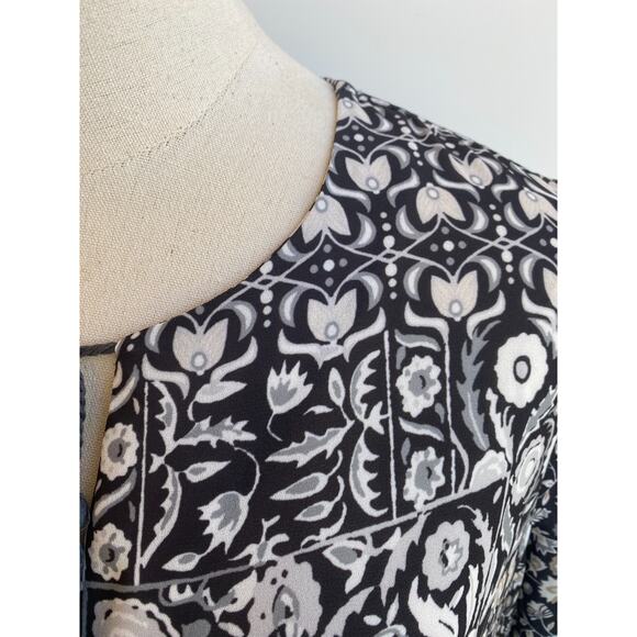 J.McLaughlin Womens Dress Gray Floral Tiered Peasant Bohemian Cottagecore sz M - Picture 4 of 12